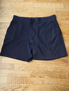 (M) Talbots Navy Drawstring Athletic Shorts Comfy Loungewear Soft Athleisure Wow